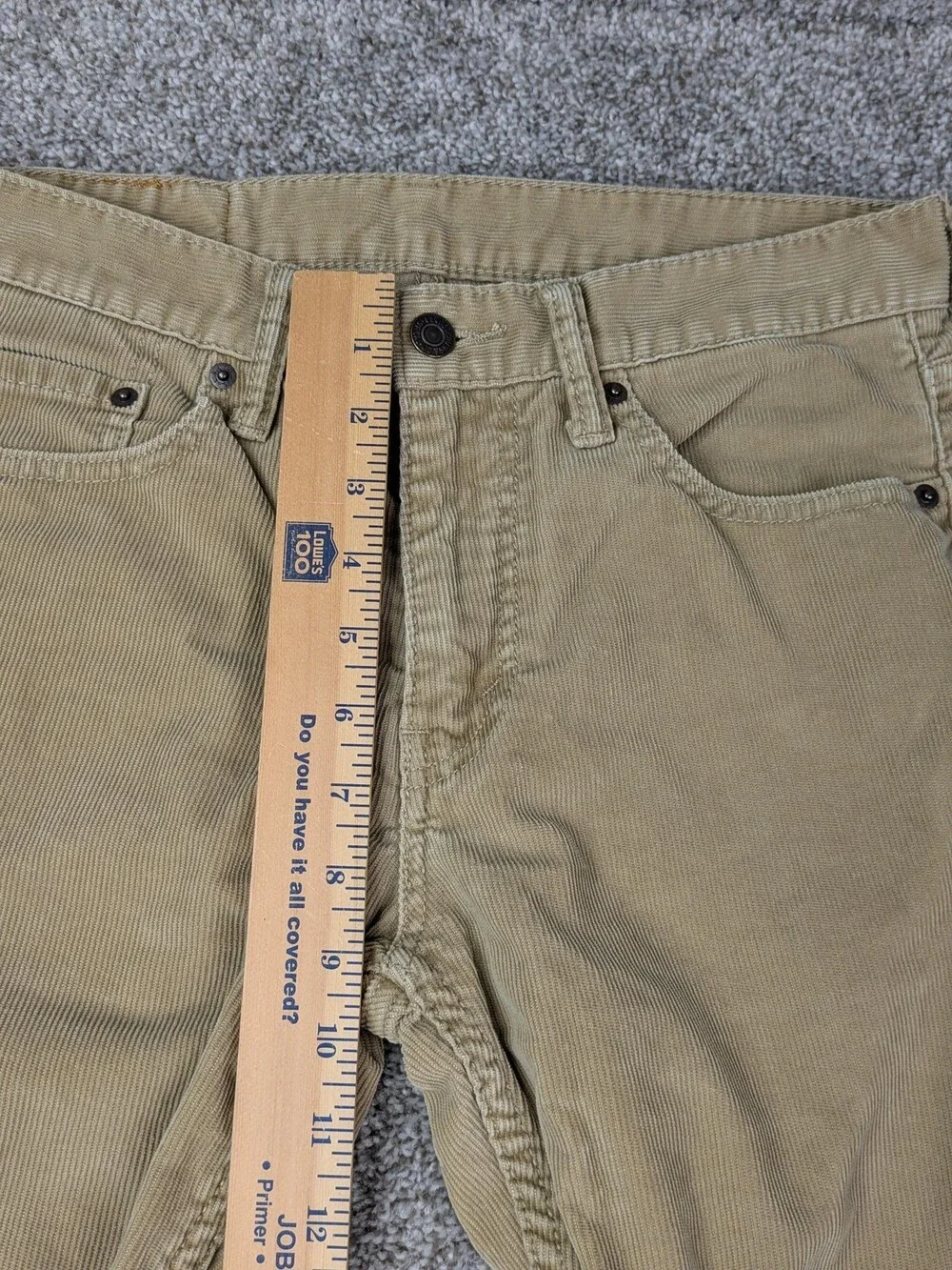 Levis 511 Pants Mens 30x30 Tan Corduroy Slim Fit Zip Fly Casual Stretch
